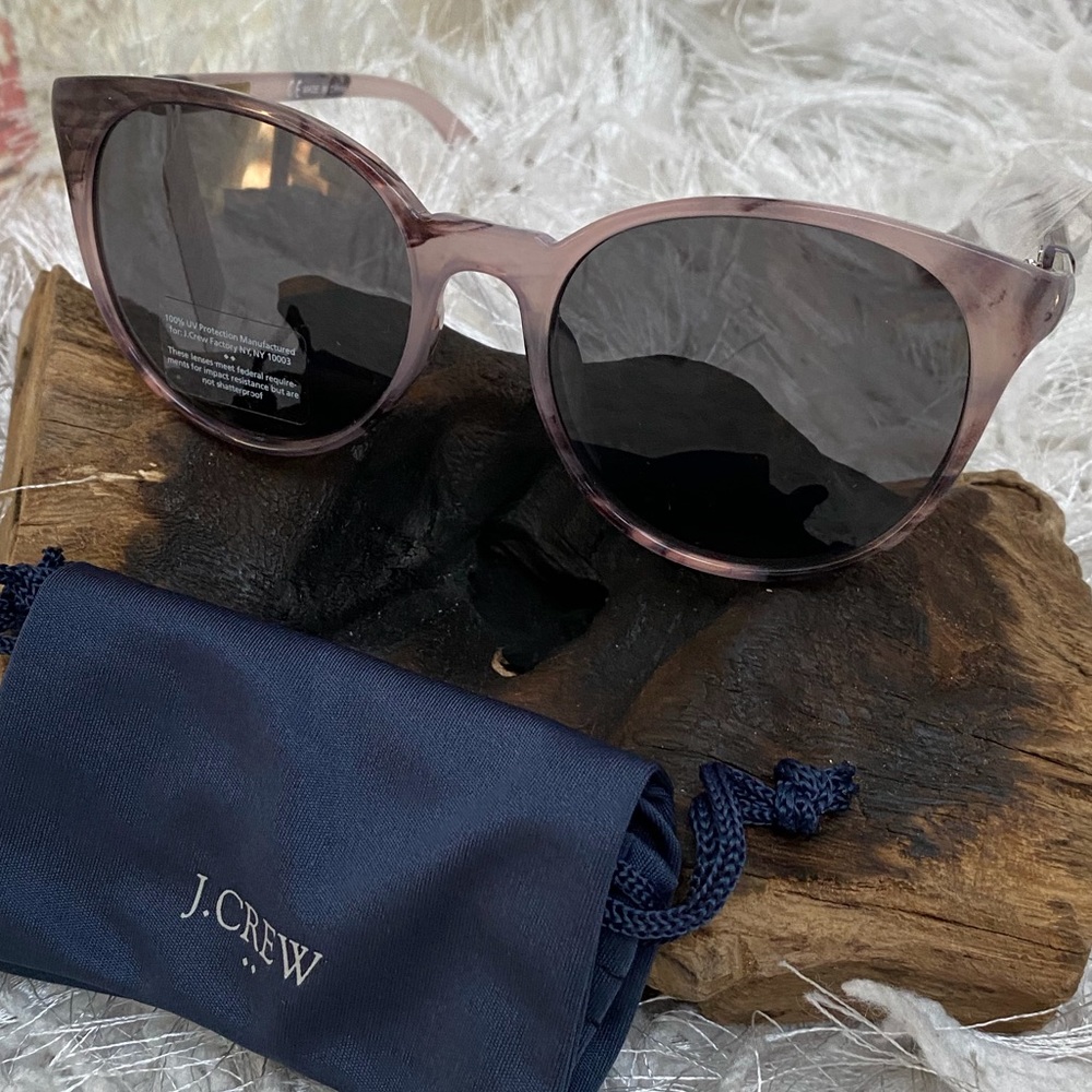 New J. Crew Rounded Cat-Eye Marbled Frame Tinted Sunglasses
